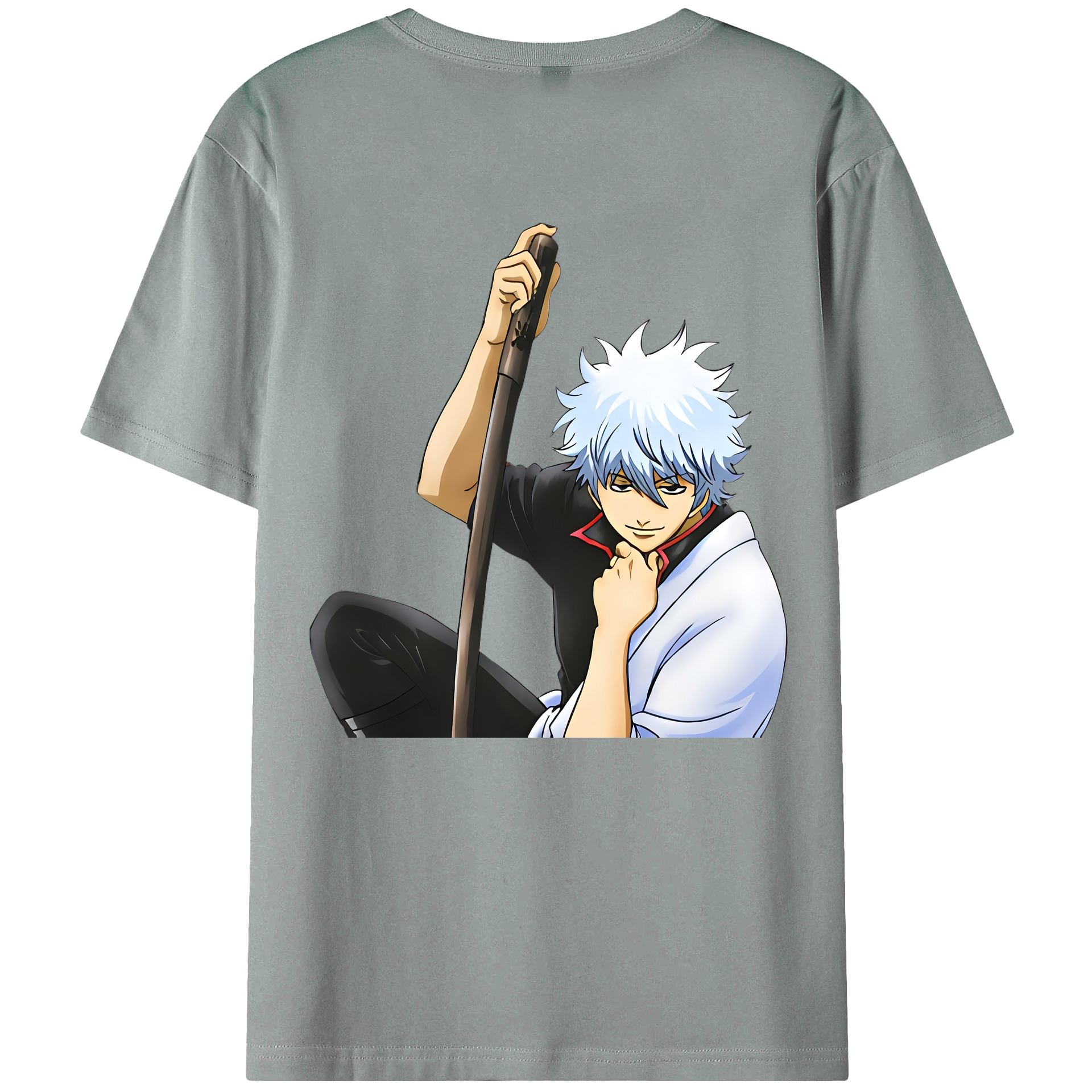 （画像用） ぎんたま 坂田銀時（さかたぎんとき） 神楽 志村新八（しむら しんぱち） GINTAMA Sakata Gintoki Kagura Shimura Shinpachi 綿100％ メンズ半袖Tシャツ（バックプリント） 通気性